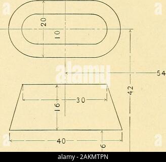 Géométrie descriptive . Prohlems 1, 2. Attirer et développer une spirale hélicoïdale. (Arts. 129-131, pages 93-95.) Les problèmes 3, 4. Delvelop un quart de l'abat-jour. Problème 3. (Art. 126, page 91.) Problème 4. (Art. 123, page 86.) L'unité de mesure, pouce |. L'espace requis pour chaque problème, 5x7 pouces. Angles bet-wreen GL et des traces de qi Kt^ ff %d'avions, de multiples de 15°. Les mesures effectuées par GL, compte tenu du type et du côté droit de la ligne de division, de type lourd.  ? L-M I C O ^ Banque D'Images