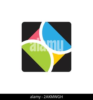 Résumé cross x vecteur logo géométrique carré Illustration de Vecteur