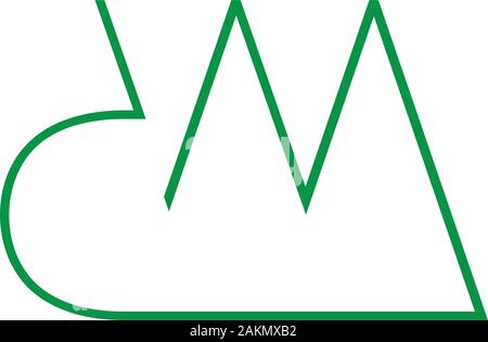 Lettre dm lignes abstraites logo vector art Illustration de Vecteur