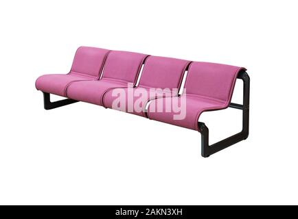 Design intérieur chaises rose vide isolé sur fond blanc. Banque D'Images