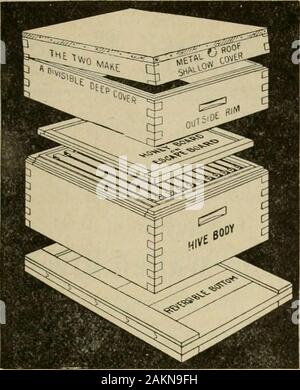 La culture de l'abeille . 15 novembre 1913 13. Ruche PROTECTION Avez-vous jamais camper dans un wallcabin au cours d'un hiver froid la nuit ? Si soyou peut apprécier l'avantage ofdouble les murs. Ainsi peut vos abeilles. Clear-stuff white-pin, j'thickin }le mur extérieur. En vendant ses produits à l'oldprice, 13,00 $ pour cinq ruches comme coupe. Im-médier les expéditions. L'ordre à la fois. A. G. Woodman Co., Grand Rapids, Mich. Banque D'Images