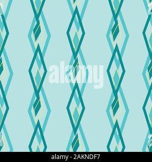 Les diamants bruts, d'une chaîne de diamants créer stripes bleus et verts, vecteur seamless Pattern Design Surface répéter Illustration de Vecteur