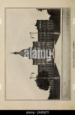 Annuaire officiel du Michigan et manuel législatif pour les années .. . Annuaire OFFICIEL DU MICHIGAN MANUEL LÉGISLATIF POUR LES ANNÉES 1901-1902 COMPILÉES PAR FRED M. WARNER SICCK CTAKY1t d'État !) 0 1 ORAWFOBD Misty Mundae HALLENBECK CO. de Lansing, MI.iik.w ST TIC Mauvais 1 N I I KS ET PRÉPARÉ CONFORMÉMENT AUX DISPOSITIONS PUBLISHEDIN OFACT NO 44, actes publics de 1899. ILLUSTRATIONS ET CARTES. Page Agricultural College 64-65 Procureur général.. Vérificateur général 592-3 560-1 Capitol et schéma de chambre et sénat Frontispice Central Michigan normal school 96-7 Commissaire d'état land office 576-7 East Banque D'Images