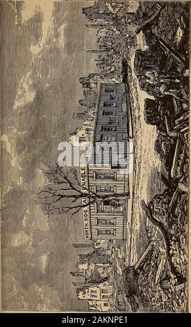 Un historique complet de la belle carrière de Moody et Sankey . ere heureux dans leurs humbles cottage, mais proprietorshipof avec élégance le supposé leur belle maison où ils divertir des étrangers fromabroad avec vrai hospitalité de l'ouest. Mais comme le terrible incendie qui ravagea Chicago burnedthousands de maisons, il a également emporté leur nid, et drovethem dans l'entreprise de sans-abri. Cette occurredOctober 9th, 1871. La ruine était complète, anythingwas à peine enregistré. M. MOODY'S situation financière après le grand feu wraswell illustré par un incident survenu à la suite d'Sundaynight. Banque D'Images