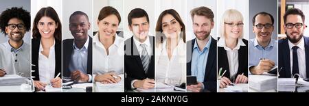 Collage des comptables. Divers groupes de personnes Portraits Banque D'Images