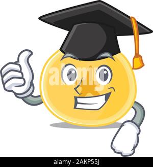 Heureux et fier de chips de banane portant une graduation hat noir Illustration de Vecteur