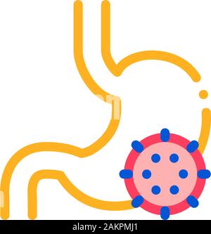 L'infection de l'estomac Description Illustration vecteur icône Illustration de Vecteur