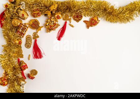 Le Nouvel An chinois décoration or élément propice,poisson d'Or Banque D'Images