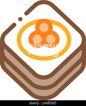 Caviar sur l'icône Contour Vector Illustration crêpe Illustration de Vecteur