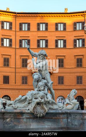 Fontaine de Neptune, Piazza Navona, Rome, Italie Banque D'Images