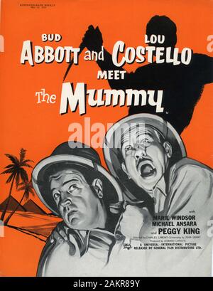 BUD ABBOTT et LOU COSTELLO dans la région de Abbott et Costello Rencontrez la momie 1955 réalisateur Charles Lamont Universal International Pictures (UI) / Général distributeurs de films Banque D'Images