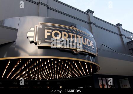 Brisbane, Queensland, Australie - 13 novembre 2019 : vue sur l'entrée de la salle de musique Fortitude d'inspiration Art déco située dans Fortitude Valley Banque D'Images