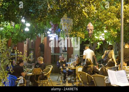 Restaurant, Deutsche Kolonie, Sderot Ben Gourion, Altstadt, Haïfa, Israël Banque D'Images