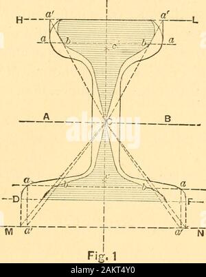 L'élasticité et la résistance des matériaux de l'ingénierie . s r ces valeurs ne seront pas près de soutenir l'intensité C. La base analytique des Gordons formule pour la ré-sistance de longues colonnes est si étroitement associé avec theempirical, que les deux seront traités ensemble, ci-après. Article 26.-Détermination graphique de la résistance d'une poutre. La méthode graphique est bien adapté au traitement ofbeams dont les sections normales sont limitées soit en totalité, soit par des courbes irrégulières inpart. Dans Fig. i est représenté le normalsection d'un tel faisceau, le centre de gravité de l'sectionbeing situer Banque D'Images