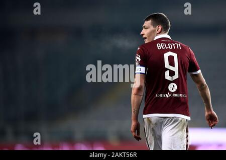 Turin, Italie - 09 janvier, 2020 : Andrea Belotti de Torino FC ressemble au cours de la Coppa Italia match de foot entre FC Turin et Gênes CFC. Credit : Nicolò Campo/Alamy Live News Banque D'Images