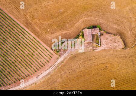 Paysage agricole. Vue aérienne. Banque D'Images