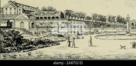 Les arts dans la maison de Condé . Le pahterre wgeiue de lOh.l. gvleiue des V.TPE, le p.vmllon Vpollo.d.n Le JeL UE PAL.Moi et major attachment claimant dans les jardins du Luxembourg, furent reslituis Condésous au prince de la restauration ; ils décorent aujourdhui la terrasse du grand parterre deChantilly. La galerie des vases, au long de laquelle coulait le ruisseau fourni par la fontainedes Cerfs, fut terminée au mois de mai 1785. En même temps fut construit le pavillondApollon. A gauche, le théâtre se trouvait ainsi dégagé. A droite, sur lemplacementdu pavillon des étuves, sur descendait par un àlile dAmour Banque D'Images