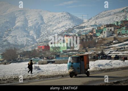 Bala Hisar en hiver, la ville de Kaboul, Afghanistan Banque D'Images