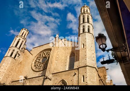 Église de Santa Maria del Mar à Barcelone, Espagne. Banque D'Images