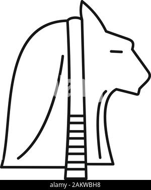 Tête de chat de l'Égypte. Décrire l'egypte cat head vector icon pour la conception web isolé sur fond blanc Illustration de Vecteur