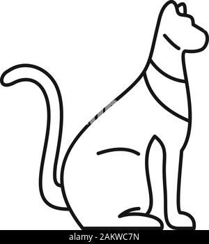 L'icône de chat de l'Égypte. Décrire l'égypte icône vecteur cat pour la conception web isolé sur fond blanc Illustration de Vecteur