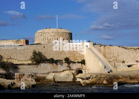 Hafenrundfahrt durch den Grand Harbour - fort Tigné à Sliema, Malte Banque D'Images