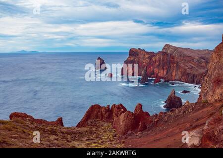 Ponta do Bode. La côte nord de l'île de Madère, Portugal Banque D'Images