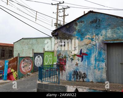 L'art de rue Polanco, Valparaiso, Chili. Banque D'Images