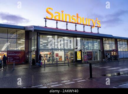 Supermarché Sainsbury's, Livingston, en Ecosse. Banque D'Images