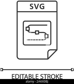 Fichier SVG icône linéaire. Scalable Vector Graphics. Image file format. Fine ligne illustration. Symbole de contour. Vector isolated silhouette. S modifiable Illustration de Vecteur