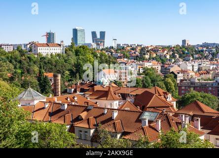 Vue aérienne sur la ville de Prague (République Tchèque) Banque D'Images