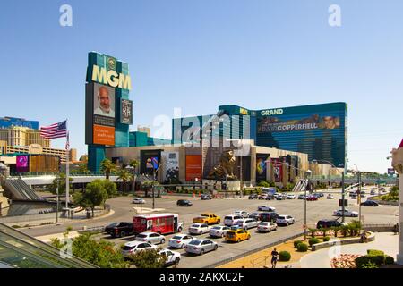 Las Vegas, Nevada - extérieur du MGM Grand Resort sur le Strip de Las Vegas. Banque D'Images