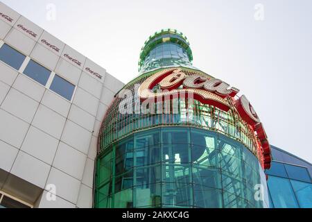 Las Vegas, Nevada, USA - 6 mai 2019 : La plus grande bouteille de coke dans le monde à la Coca Cola store sur le Strip de Las Vegas dans le Nevada. Banque D'Images