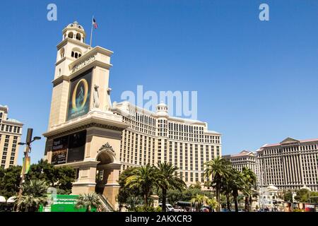 Las Vegas, Nevada - Extérieur du niveau de la rue vue sur le Bellagio Casino and resort sur le Strip de Las Vegas à Las Vegas, Nevada, USA Banque D'Images