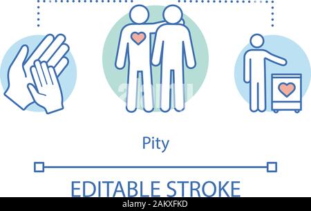 Concept de pitié. La compassion idée fine ligne illustration. La sympathie. L'aide, du soutien. Fondation de bienfaisance. La valeur de la relation. Don et aider les Illustration de Vecteur