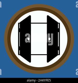L'icône porte dans le cercle. Icône de l'intérieur. Illustration de Vecteur