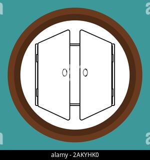 L'icône porte dans le cercle. Icône de l'intérieur. Illustration de Vecteur