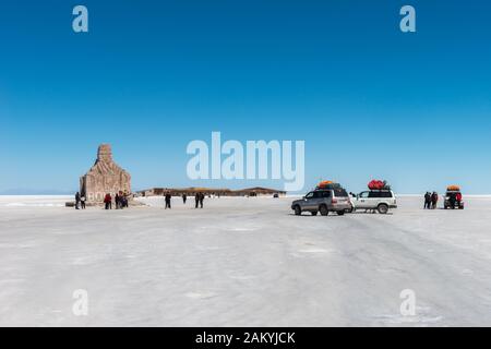 Le plus grand saltlake du monde Salar de Uyuni, Département Potosi, Sud-Ouest de la Bolivie, Amérique latine Banque D'Images