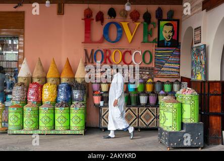 Marché aux Epices sur place des ferblantiers,Marrakech,Maroc Banque D'Images