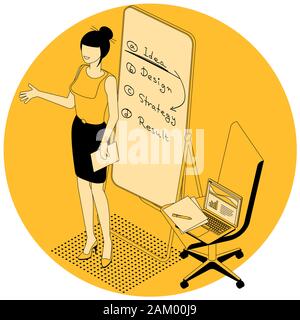 Vecteur de communication d'affaires isométrique Illustration de Vecteur