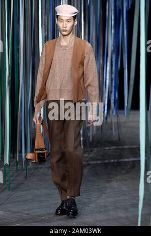 Milan, Italie. 10 janvier, 2020. Milan Fashion week, Les Hommes Automne Hiver. 2020 2021 Milan, mode masculine Automne Hiver 2020. Ermenegildo Zegna sur la photo : Crédit photo : modèle indépendant Agence/Alamy Live News Banque D'Images