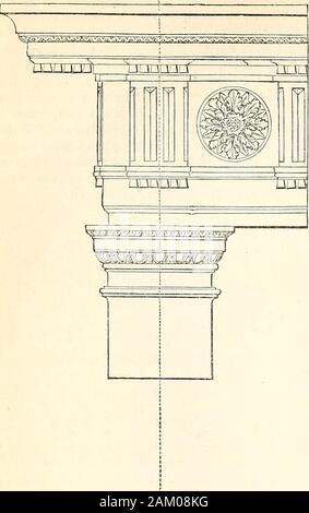 Un dictionnaire des Antiquités grecques et romaines.. . Les architectes romains fait des diffé-ations dans l'ordre, dont le détail est shownin la gravure de la page suivante, d'une ex-amplement à Albano, près de Rome. Dans les exemples plus tard le Roman Doric, une base est donnée à la colonne. II. L'ordre ionique est le plus distinguishedby grâce simple comme le Doric par majesticstrength. La colonne est beaucoup plus slenderthan le Doric, ayant, dans le plus ancien connu ex-ample, à savoir, le temple d'Artémis à Éphèse, une hauteur de 16 modules, qui a été par la suite en-pliées pour 18. L'arbre repose Banque D'Images