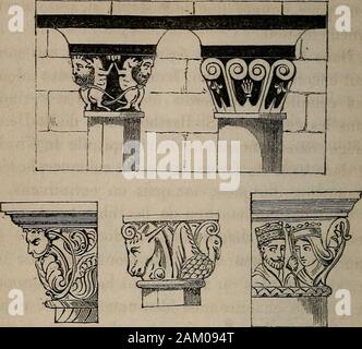 Histoire de l'architecture en Belgique : depuis les temps les plus reculés jusqu'à l'époque actuelle . travail de M. Dumortier sur cet édifice. 21 250 HISTOIRE DE L ARCHITECTURE E.X BELGIQUE. Les colonnes de lespèce de pronaos ou vestibule I. qui précède les fonds nationaux de Téglise de à St-Servais etcelles du choeur de Féglise de Notre-Dame, àMaestricht, se distinguent également par la variétédes chapiteaux historiés et symboliques. Les pluscurieux de ces chapiteaux ont été gravés dans le bel Banque D'Images