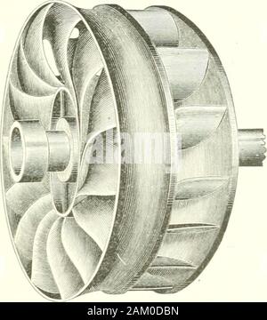 L'alimentation en eau ; un aperçu de l'élaboration et l'application de l'énergie de couler de l'eau . -. Si nous déterminons lavitesse de meilleure efficacité d'une roue, puis de réduire cette vitesse. Fig. 157- la moitié, nous allons réduire le cfficicnc} plus d'un tiers. Oimore Toutes les décisions en tenant compte de l'effet de l'centrifugalforce, il est clair que si l'eau près de la partie extérieure d'theorifice agit avec une meilleure efficacité, l'eau vers l'intérieur endmust avec la loi a réduit l'efficience. L'artisan de cette heelclaims a une efficacité de plus de 91  %, et prétend faitesfaire certificat d'un expert pour ve Banque D'Images