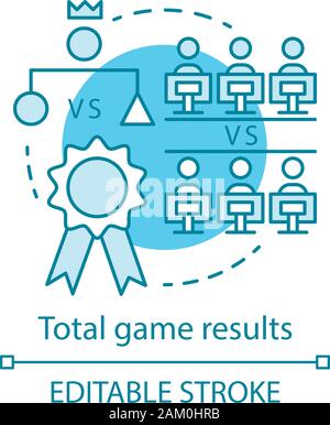 Résultat de jeu Total concept icône. Championnat de sports électroniques. La compétition par équipe. Les concurrents jouent à prix. Tournoi à la ronde idée fine ligne illustration Illustration de Vecteur