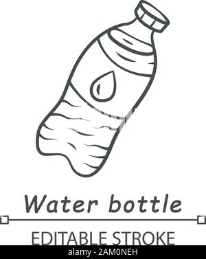 Bouteille d'eau l'icône linéaire. Bouteille en plastique réutilisable. Stockage de l'eau potable. Les déchets plastiques. Économie d'Eco Emballages. Fine ligne illustration. Symbole de contour Illustration de Vecteur