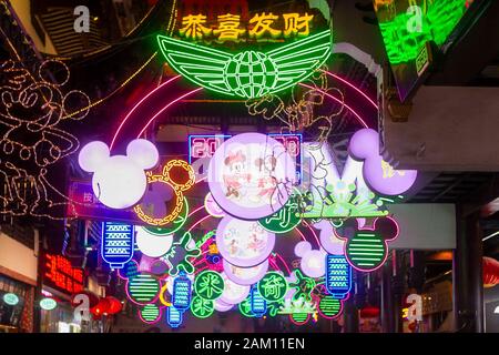 Shanghai. 10 janvier, 2020. Photo prise le 10 janvier 2020 montre les illuminations de la Fête des lanternes de printemps Yuyuan au Jardin Yuyuan de Shanghai (est de la Chine. Le Festival des lanternes de printemps Yuyuan en 2020 le coup d'ici le 10 janvier, qui durera jusqu'à 11 février. Credit : Wang Xiang/Xinhua/Alamy Live News Banque D'Images