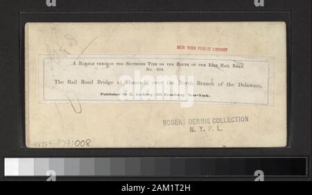 Le pont du chemin de fer à Hancock, sur la branche nord de l'Illinois comprend également des vues à partir de la série intitulée : Vues de beaux paysages le long de la ligne de l'Erie Railway, et pittoresque sur l'ERIE R.R. Comprend un affichage colorés à la main. Robert Dennis Collection de vues stéréoscopiques. Vues le long de l'Erie Railroad, y compris Lackawaxen et la rivière Delaware, vue sur le Chemung à Elmira, Starucca viaduct et environs, Cascade aux environs du pont y compris chutes Cascade, pont à Hancock, la Ramapo Valley près de Southfield, Ramapo, y compris un four historique où a été faite au cours de la chaîne Banque D'Images
