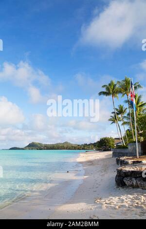 Plage de Matira, Bora Bora, îles de la société, Polynésie Française Banque D'Images