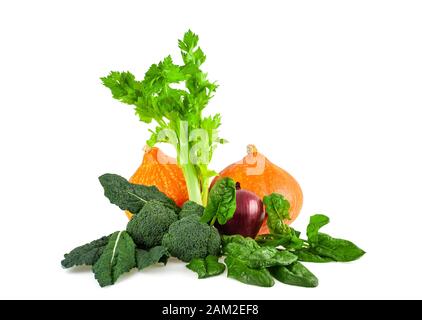 Mélanger les légumes isolé sur fond blanc Banque D'Images